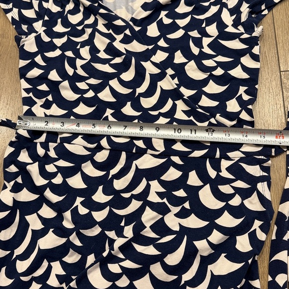 Boden Navy and White Patterned Midi Dress, wrap , size 10 - Picture 10 of 10